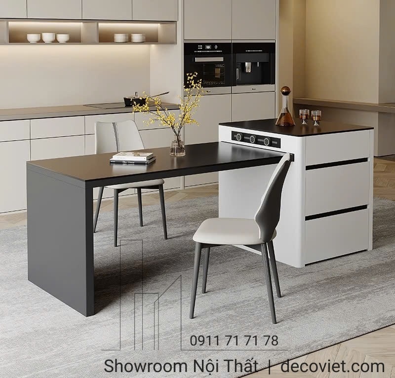 bàn đảo bếp kết hợp bàn ăn thông minh