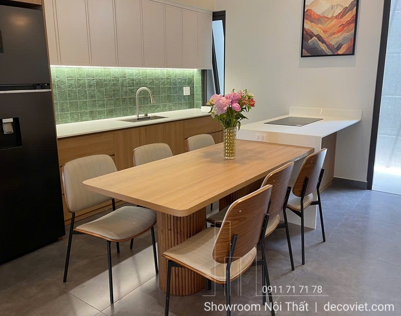 bàn ăn kết hợp đảo bếp