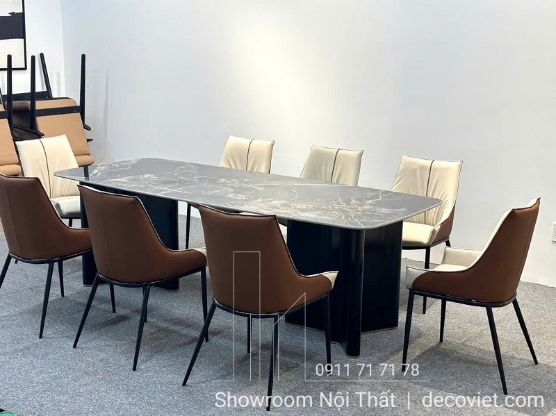 bàn ăn mặt đá 10 ghế nhập khẩu