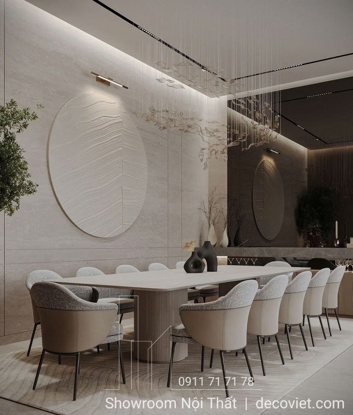 bàn ăn mặt đá 12 ghế cao cấp