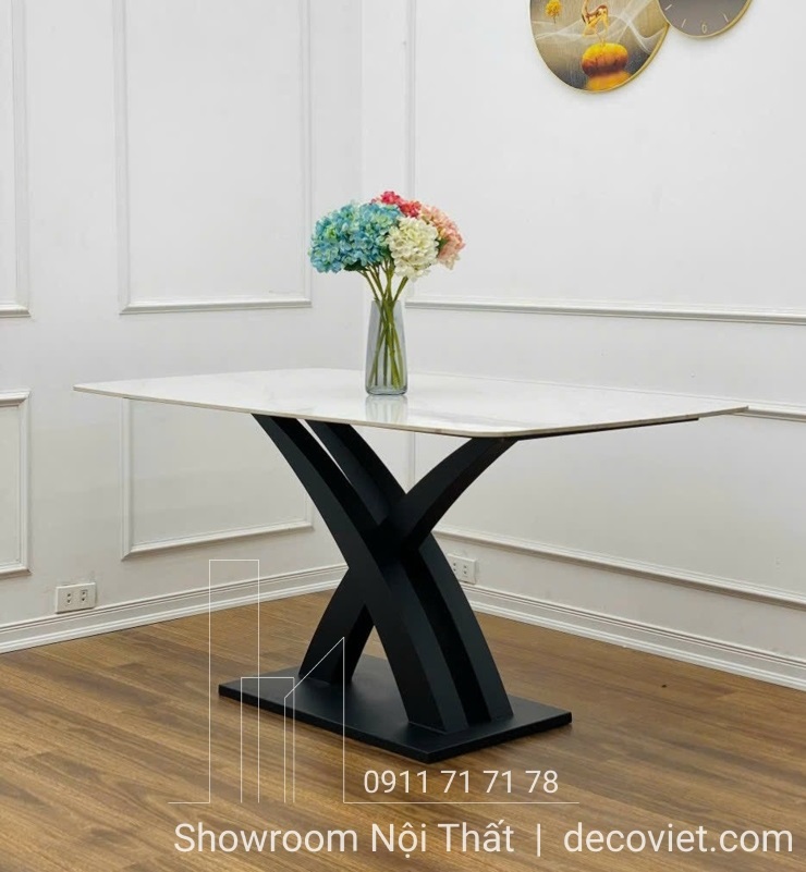 bàn ăn 4 ghế mặt đá ceramic