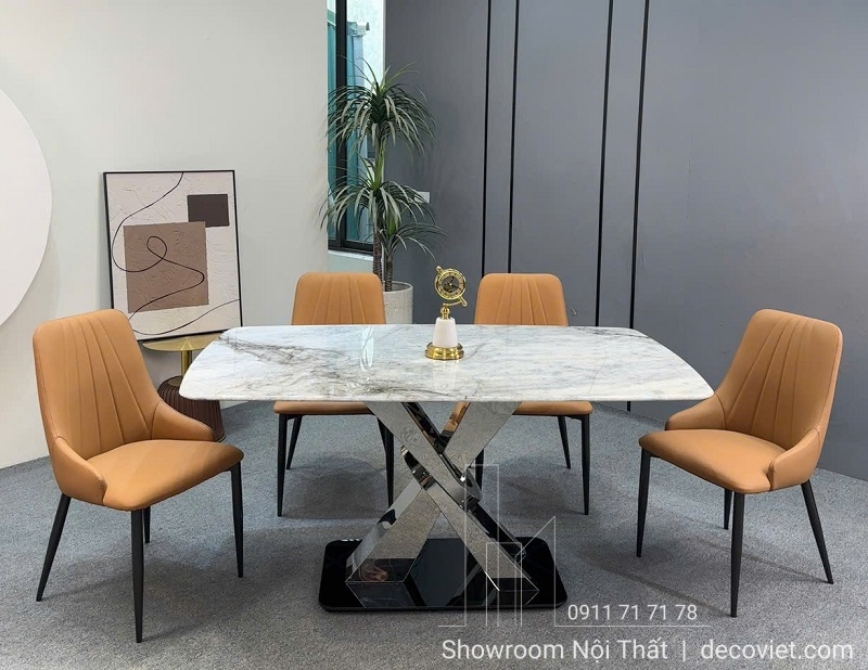 bàn ăn mặt đá 4 ghế nhập khẩu
