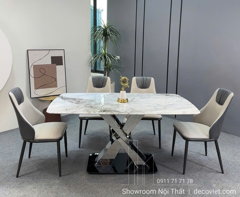 bàn ăn mặt đá 4 ghế cao cấp