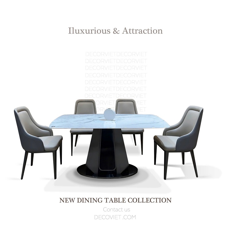 bàn ăn mặt đá 4 ghế cao cấp