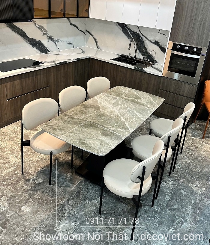 bàn ăn mặt đá 6 ghế giá rẻ
