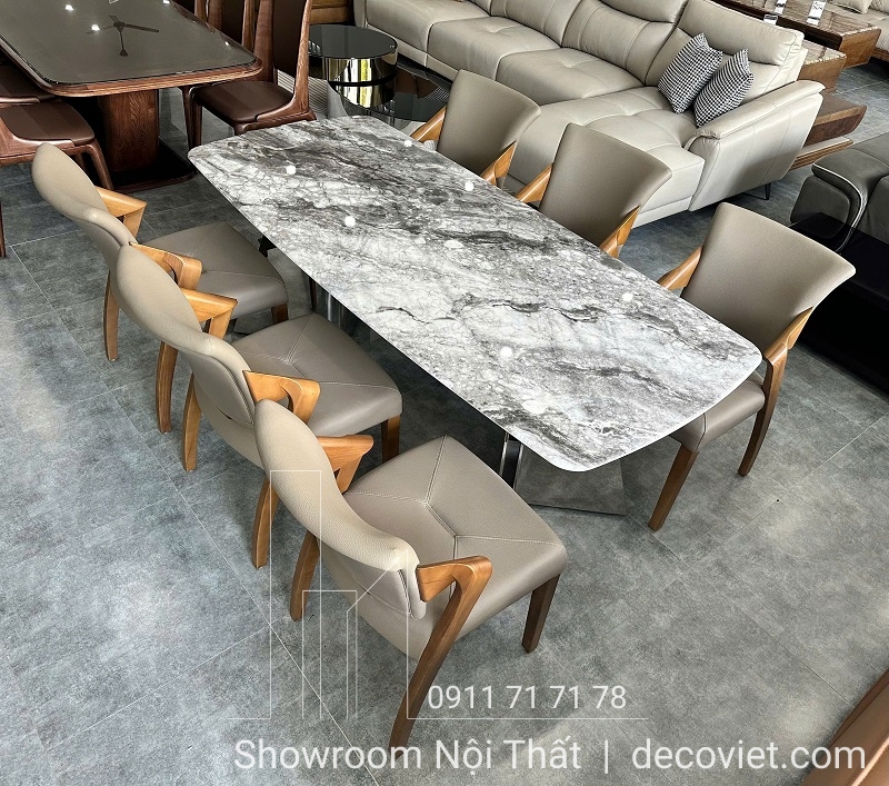 bộ bàn ăn mặt đá cao cấp