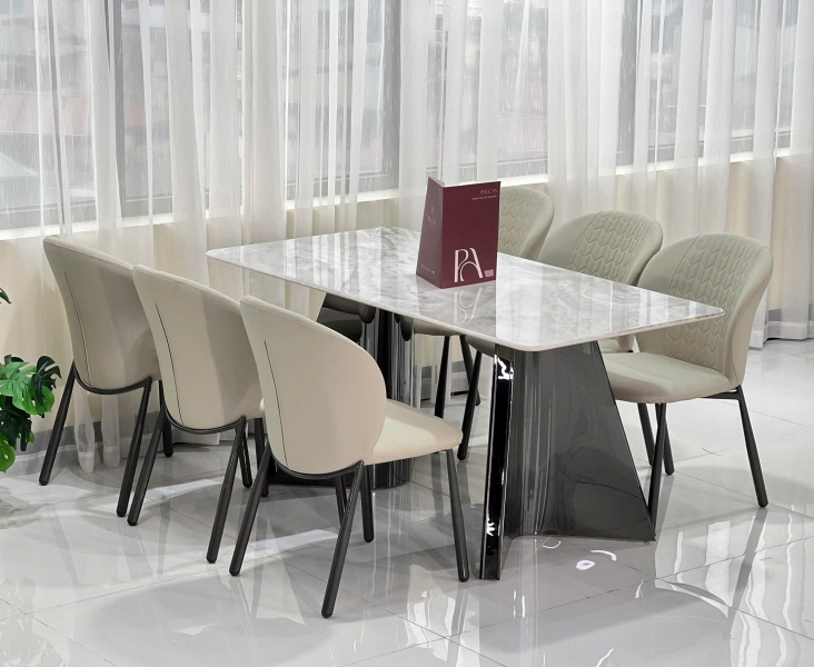 Bàn Ăn Mặt Đá 6 Ghế Cao Cấp Hà Nội 2579S Sang Trọng Tinh Tế