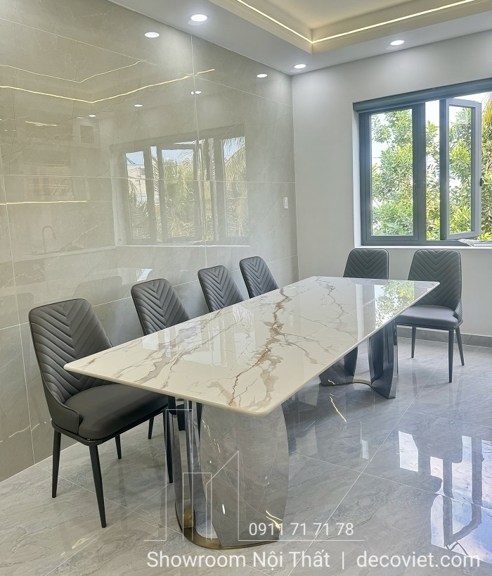 bàn ăn 6 người mặt đá
