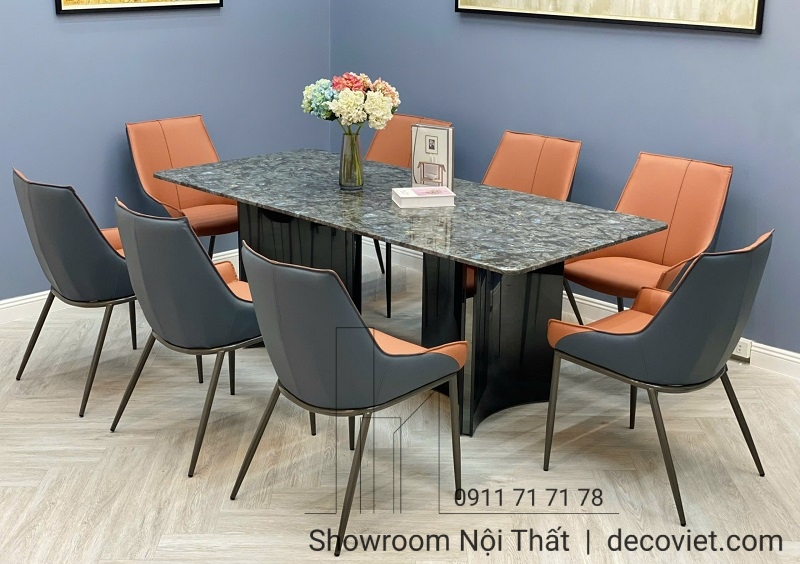bộ bàn ăn 8 ghế mặt đá