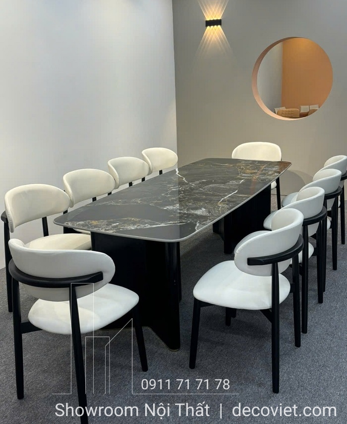 bộ bàn ăn 10 ghế mặt đá cao cấp