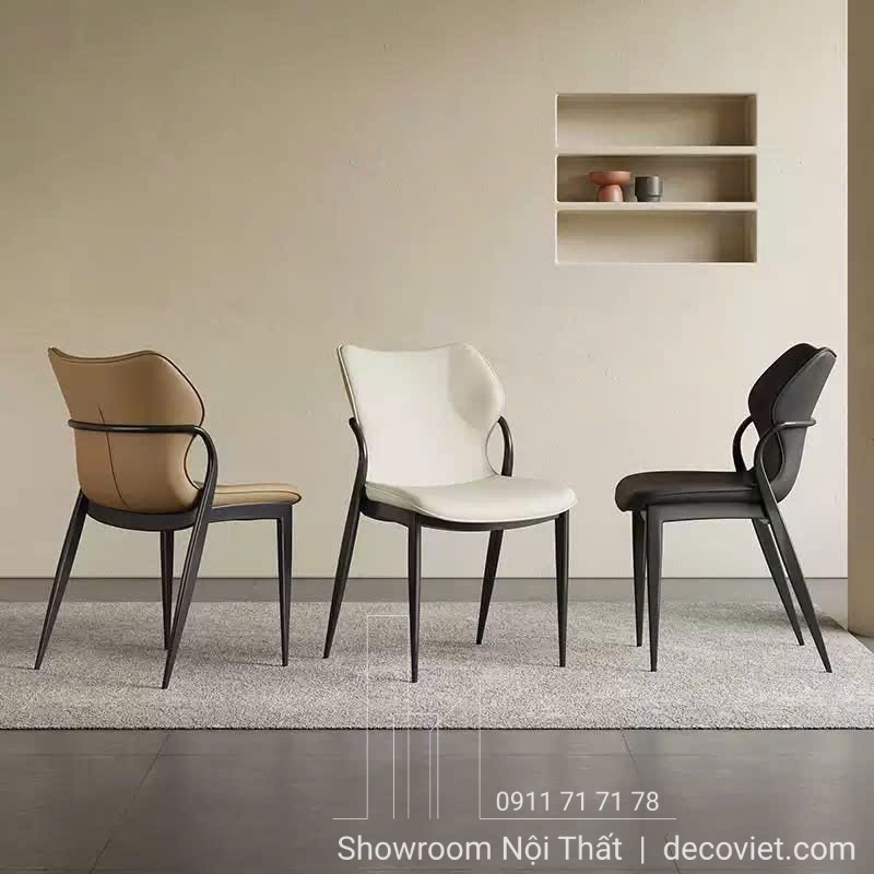 ghế ăn bọc da chân sắt cao cấp