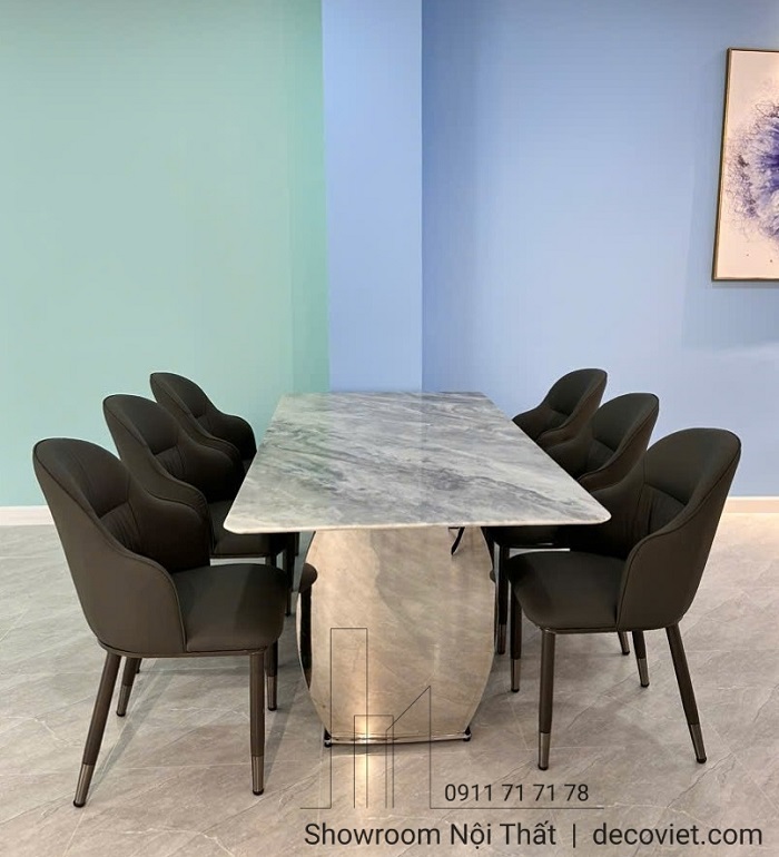 bàn ăn mặt đá nhập khẩu hiện đại
