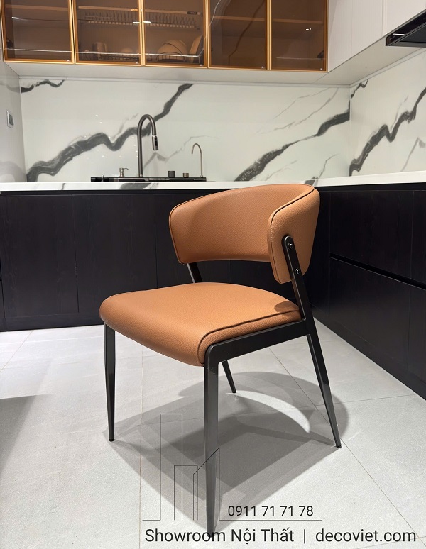 ghế ăn bọc da cao cấp chân sắt sơn tĩnh điện hiện đại
