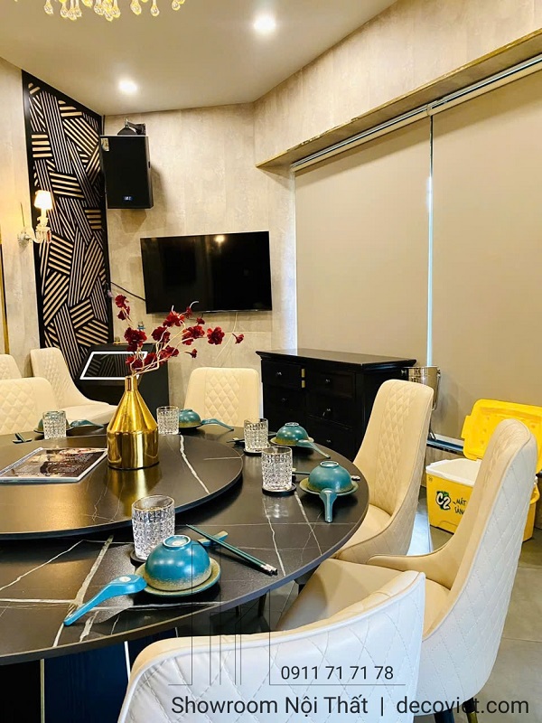 bàn ăn tròn nhà hàng 8 ghế
