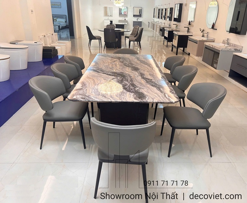 Mẫu bàn ăn nhập khẩu 8 ghế đẹp, phù hợp cho căn hộ cao cấp