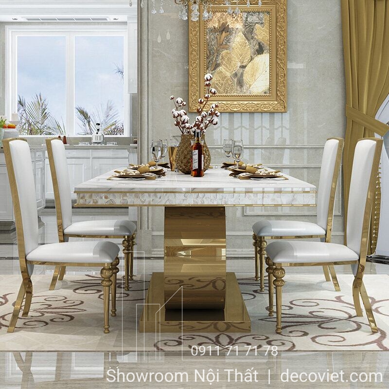 bộ bàn ăn tân cổ điển sang trọng