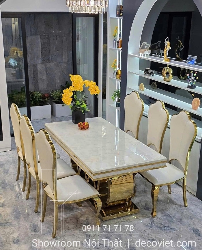 bàn ăn 6 ghế tân cổ điển luxury