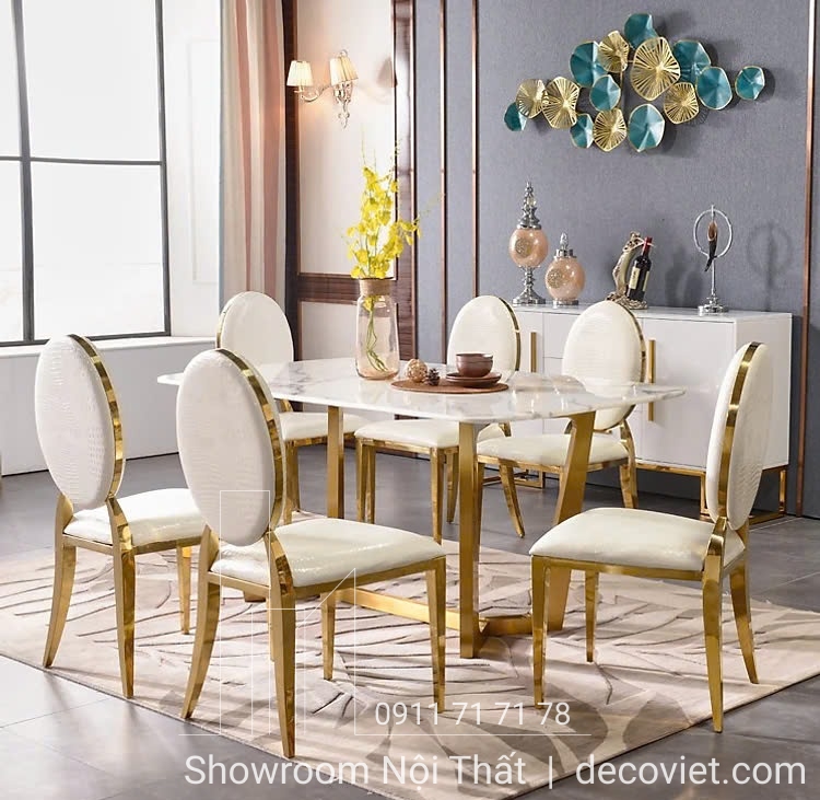 bàn ăn 6 ghế tân cổ điển