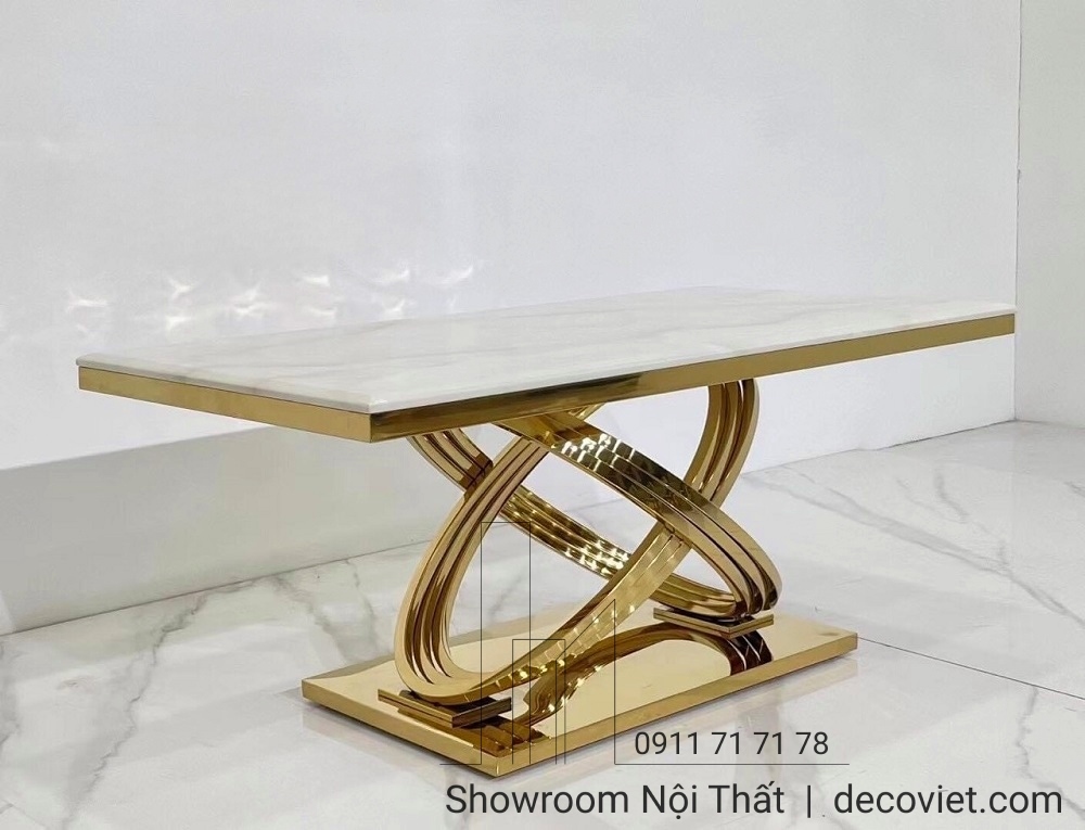 bàn ăn tân cổ điển mặt đá sang trọng