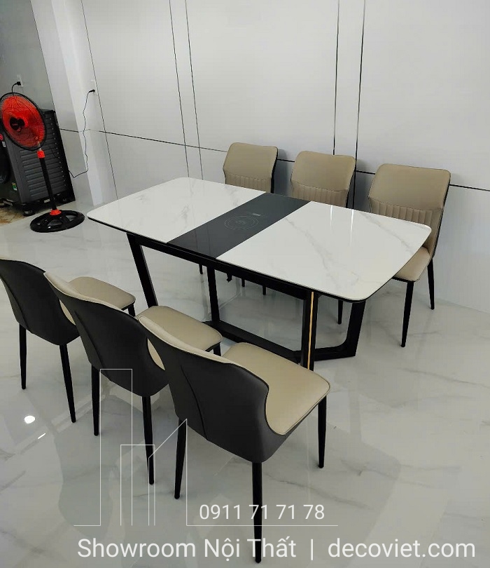 bàn ăn kéo dài có bếp điện