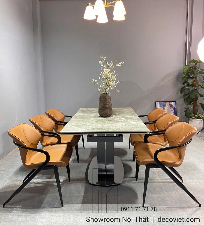 Bàn ăn kéo dài mặt đá cao cấp 2702S sang trọng, tiện nghi cho gia đình