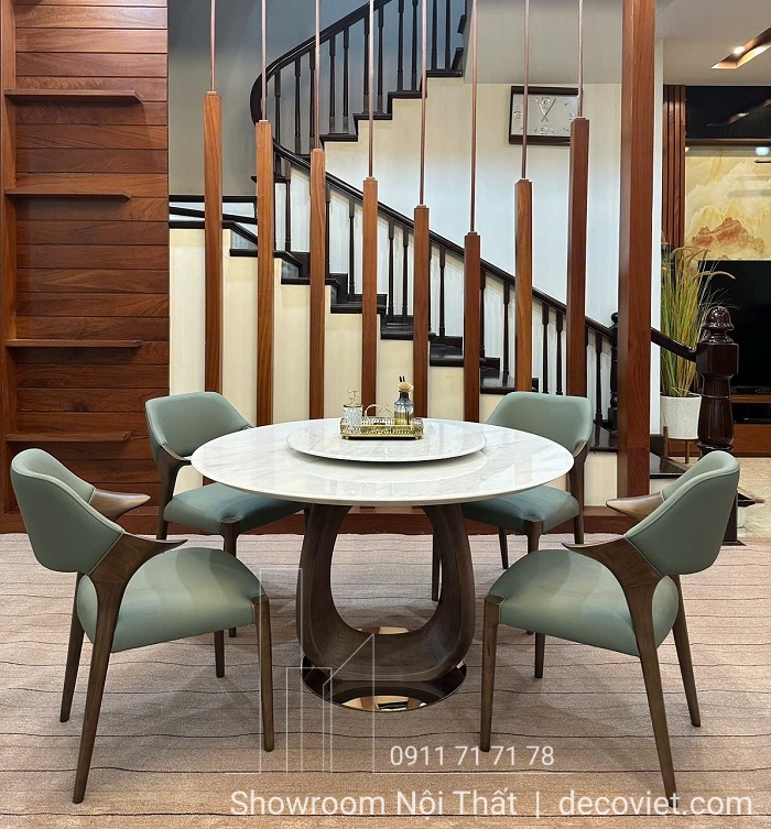 bàn ăn tròn 4 ghế tân cổ điển