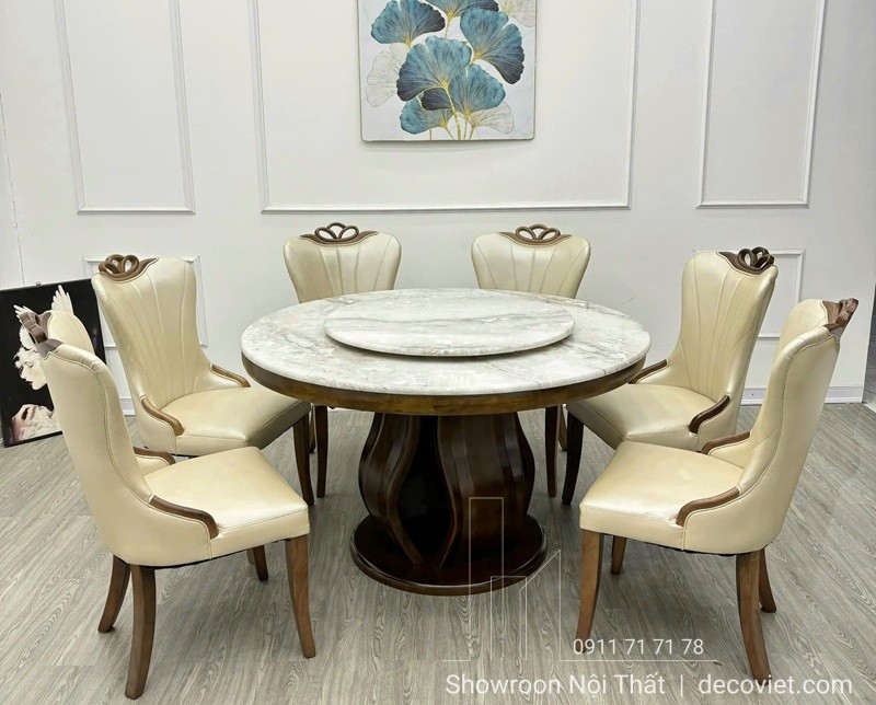 Bàn Ăn Tròn 6 Ghế Cao Cấp Hà Nội Mang Đến Không Gian Bếp Đẳng Cấp.
