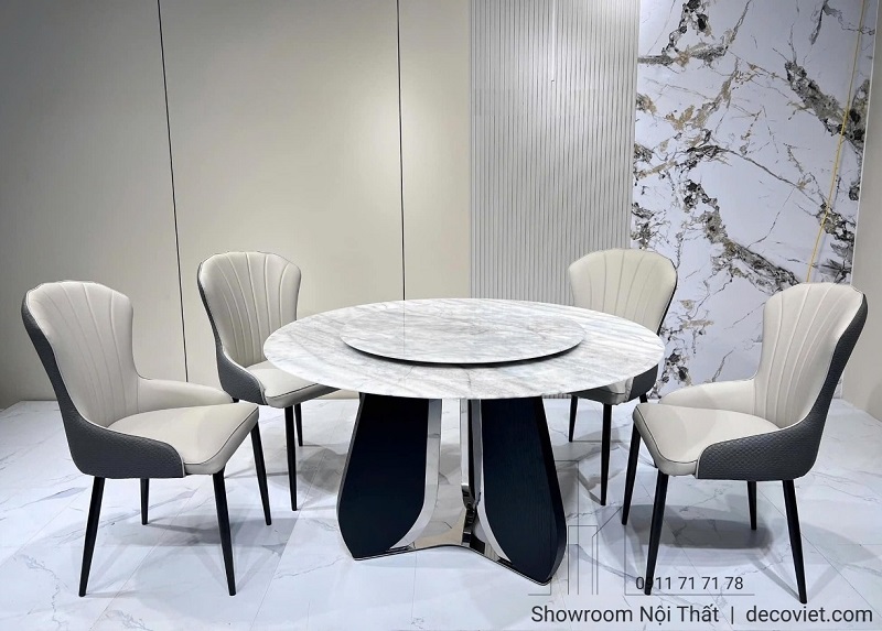 Bàn ăn mặt đá tròn nhập khẩu 2808S phù hợp phòng ăn căn hộ – nhà phố