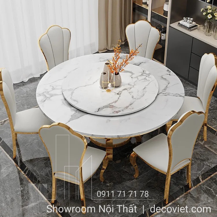 bàn ăn tròn tân cổ điển 6 ghế