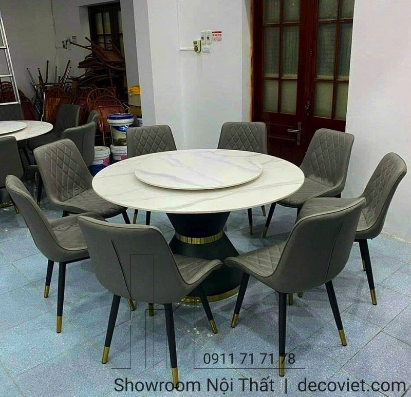 bàn ăn tròn nhà hàng 10 ghế