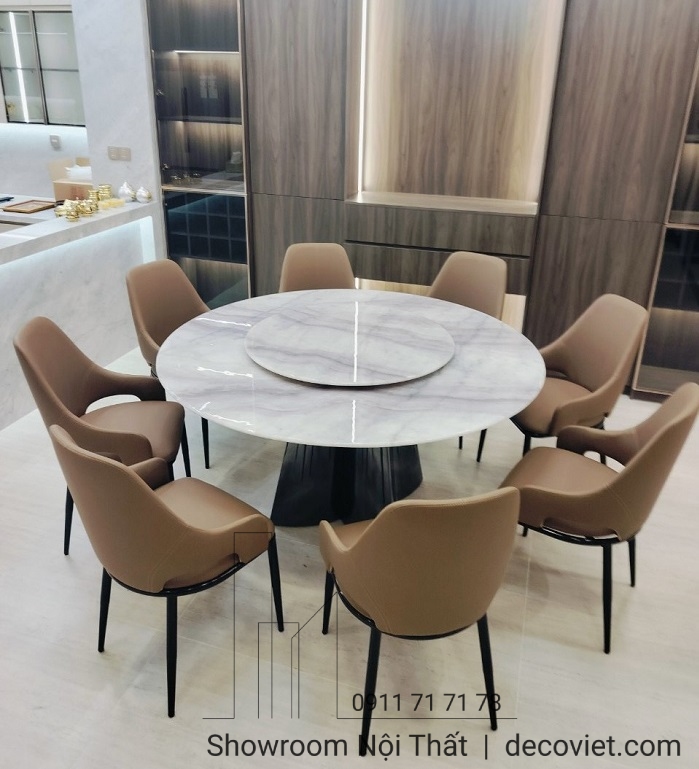 bàn ăn tròn xoay 8 người nhập khẩu