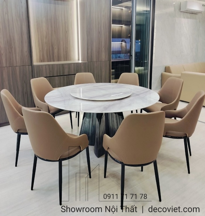 bàn ăn tròn 8 ghế hiện đại