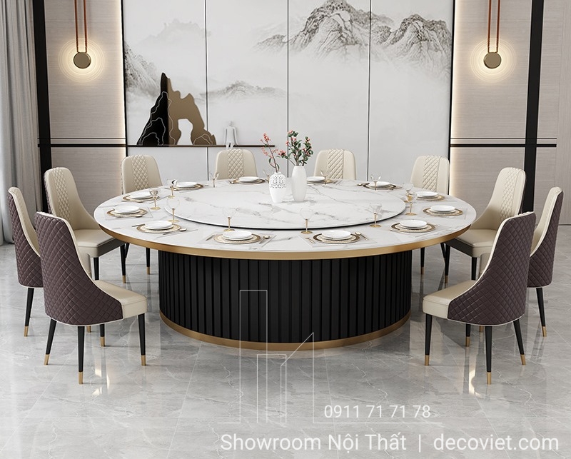 bàn ăn tròn 20 người cho nhà hàng khách sạn hiện đại