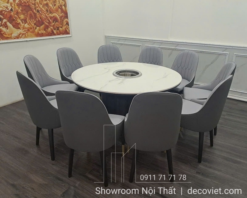 bộ bàn ăn 10 ghế mặt đá cao cấp