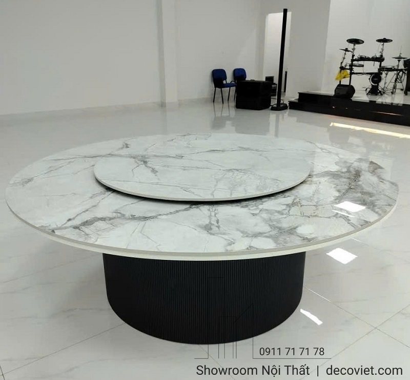 bàn ăn tròn mặt đá 10 ghế
