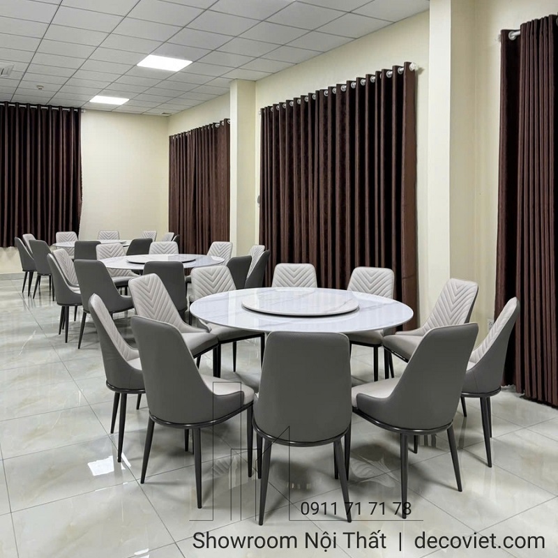 bàn ăn 10 ghế mặt đá cao cấp