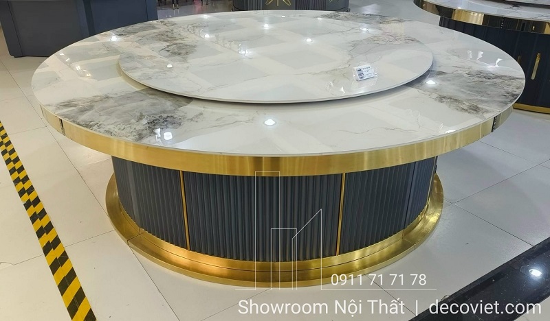 bàn ăn tròn mặt đá 18 ghế