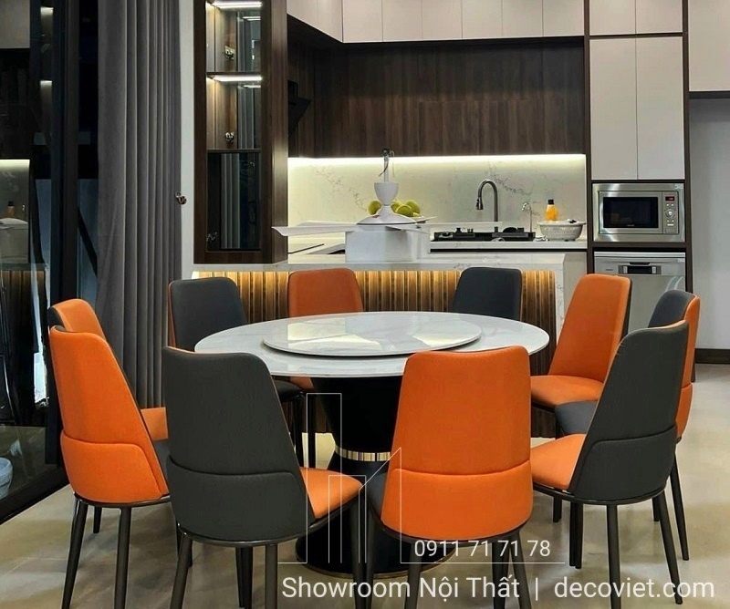 bàn ăn tròn nhà hàng 10 ghế hiện đại