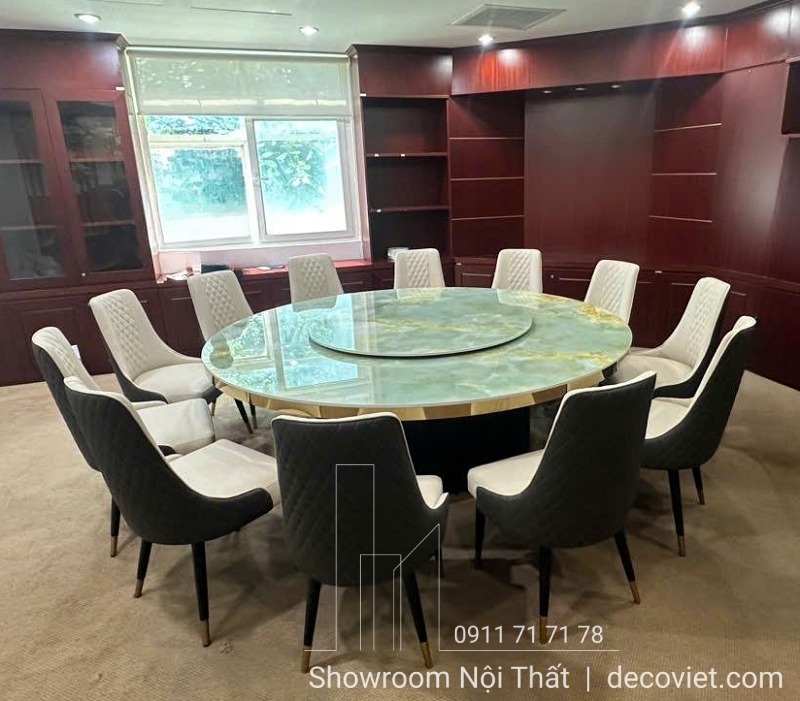 bộ bàn ăn tròn 12 ghế nhập khẩu