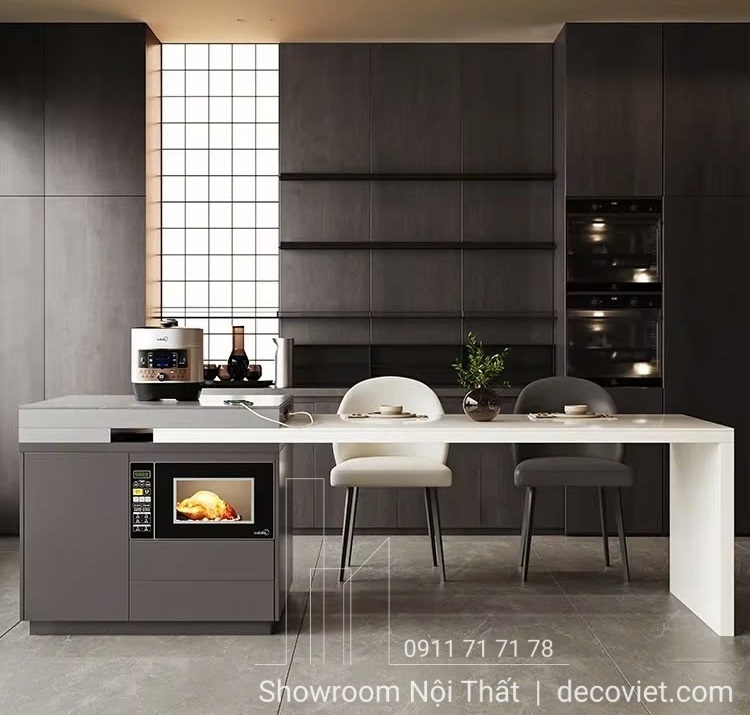 bàn ăn kết hợp đảo bếp