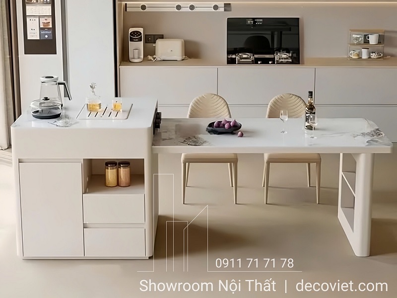 bàn ăn kết hợp bàn đảo thông minh