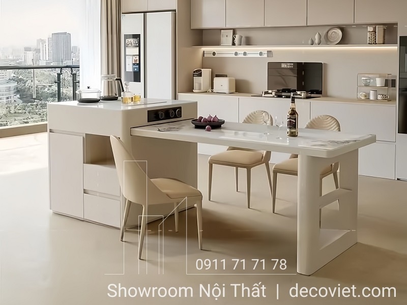 bàn ăn kết hợp đảo bếp đẹp