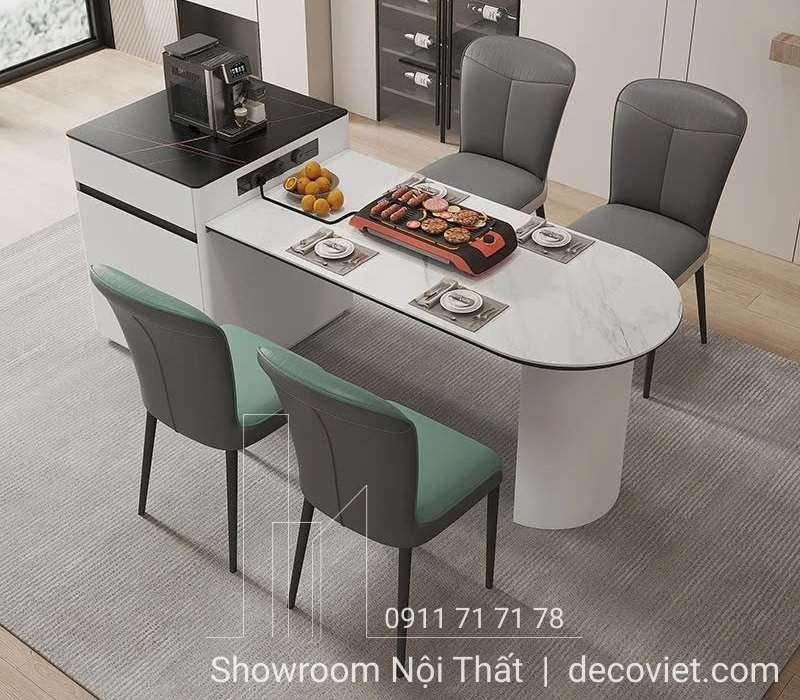 bàn ăn kết hợp đảo bếp