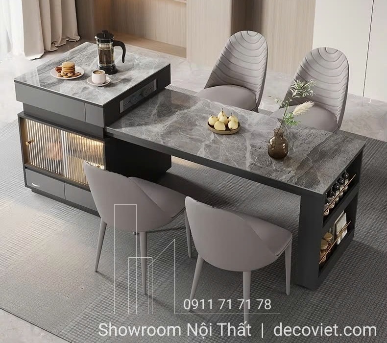 bàn ăn kết hợp đảo bếp