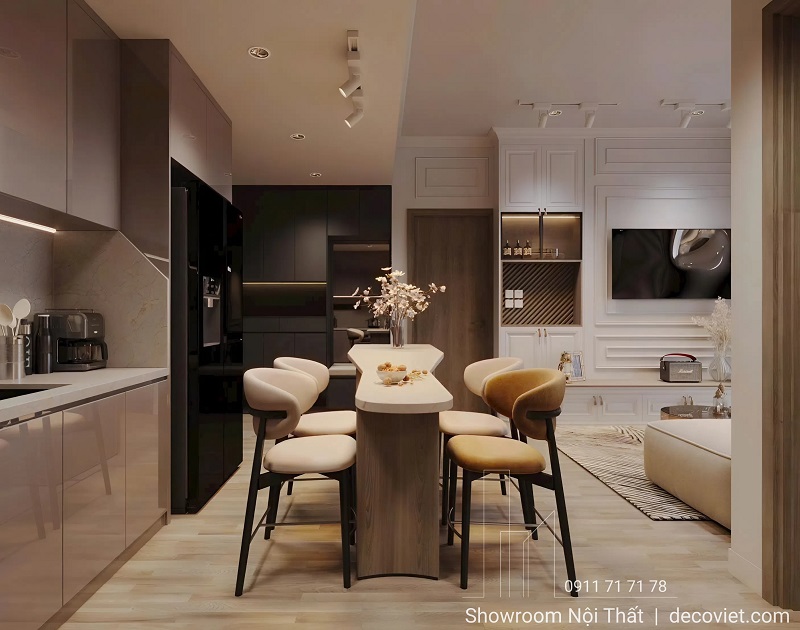 bàn đảo bếp đẹp nổi bật như một điểm nhấn trung tâm, nâng tầm đẳng cấp cho mọi không gian sống