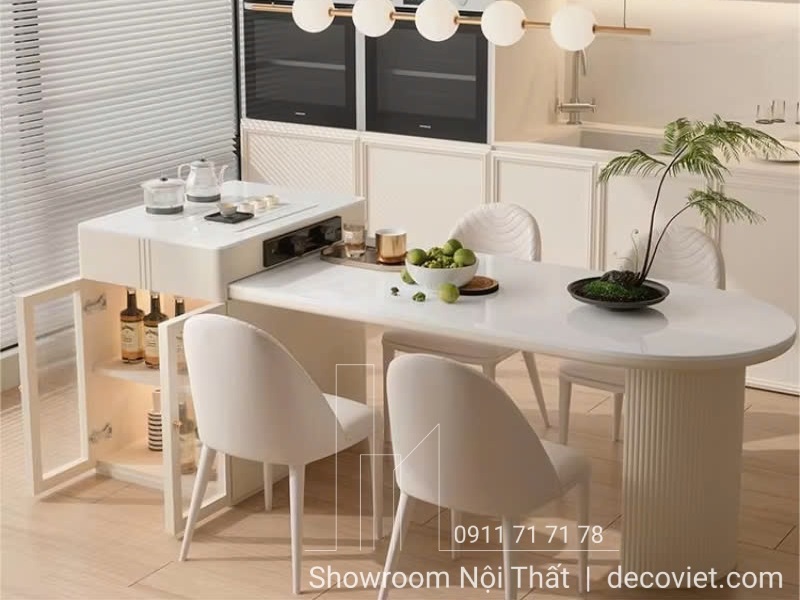 bàn ăn kết hợp đảo bếp
