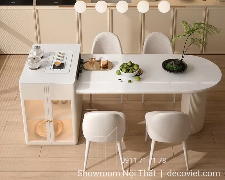 bàn ăn kết hợp đảo bếp