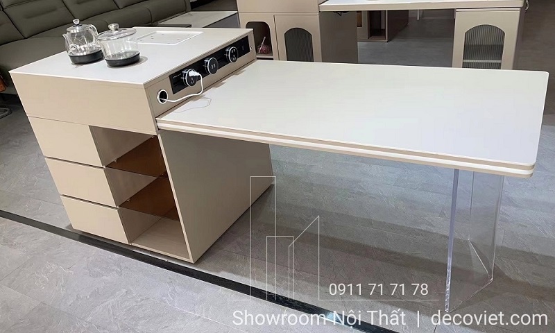 đảo bếp kết hợp bàn ăn thông minh