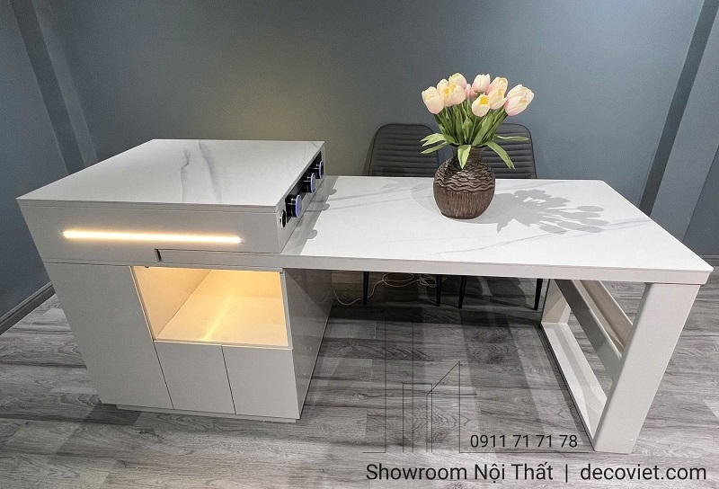 bàn đảo bếp kết hợp bàn ăn kéo dài thông minh là giải pháp tối ưu cho không gian sống hiện đại