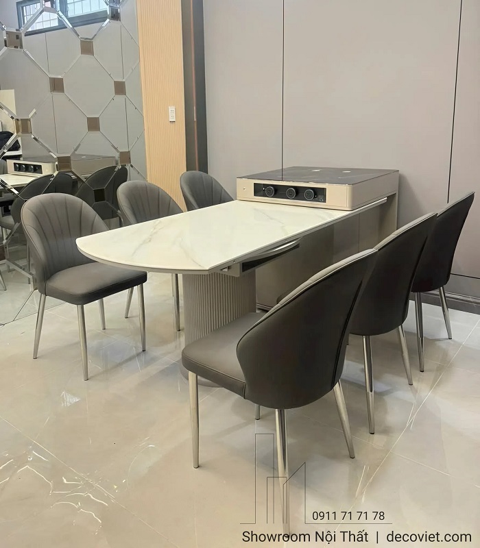 bàn đảo bếp thông minh gấp gọn tiện lợi